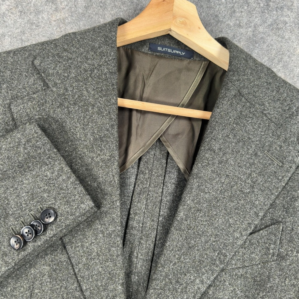 Suitsupply Blazer Mens 42 EU XS Gray Circular Wool Flannel VBC Sport Coat Jacket
